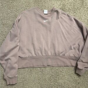Nike Dusty Pink Crewneck Sweatshirt Cropped Size Large